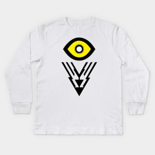 Destiny 2: The Visionary Emblem - Yellow Fill Kids Long Sleeve T-Shirt